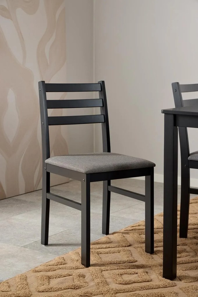 Jídelní set Alicante černý/šedý