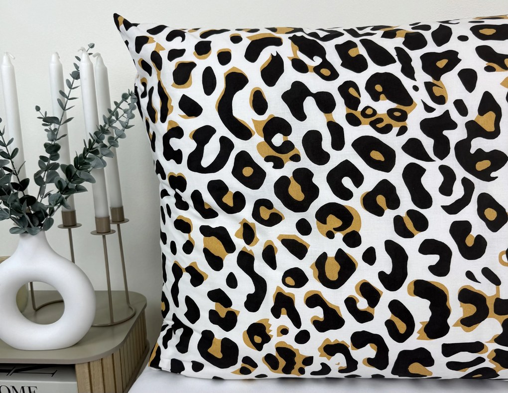 Obliečka na vankúš Leopard 70x90 cm – animal print, 100 % bavlna, zips