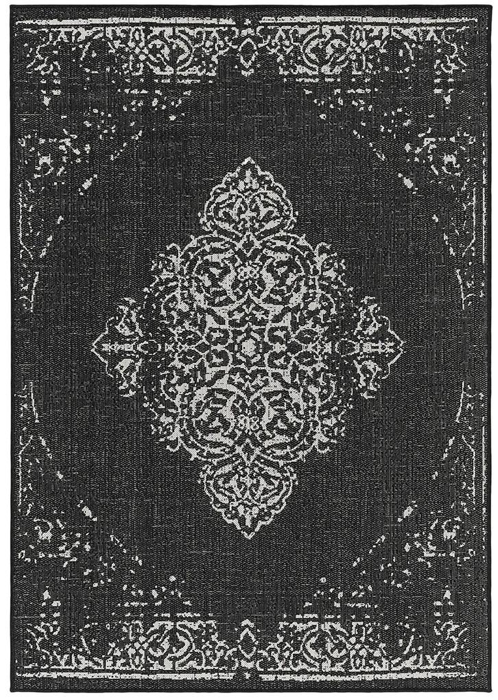 Koberce Breno Kusový koberec SUNNY 4416 Black, sivá, čierna,80 x 150 cm
