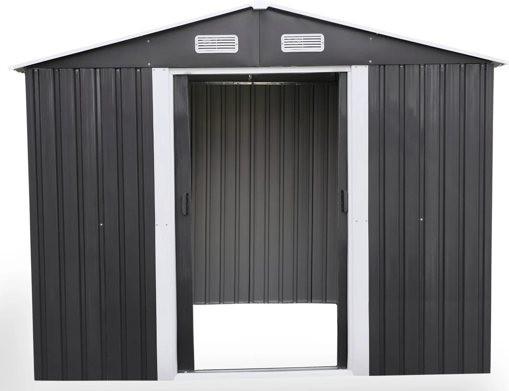 Záhradný domček BestBerg BBSH-608A / 5,3 m² / 205 x 257 x 202 cm / antracitová/biela