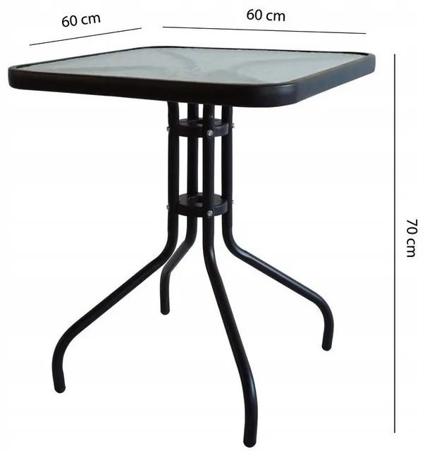 Záhradný sklenený stôl 60 cm