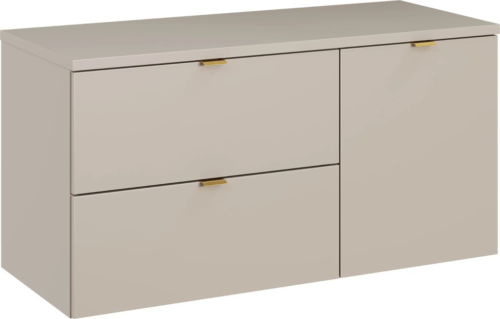 Comad Kúpeľňová skrinka pod umývadlo na dosku s košom na bielizeň set Dalia Cashmere 100 kašmír