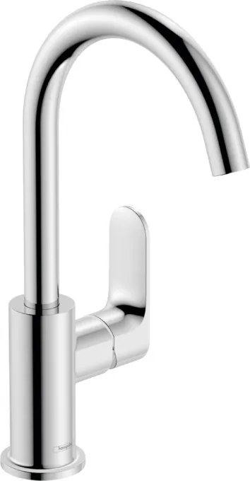 Hansgrohe Rebris S, vysoká umývadlová batéria 210 s otočným výtokom a odtokovou súpravou s tiahlom, chrómová, 72536000