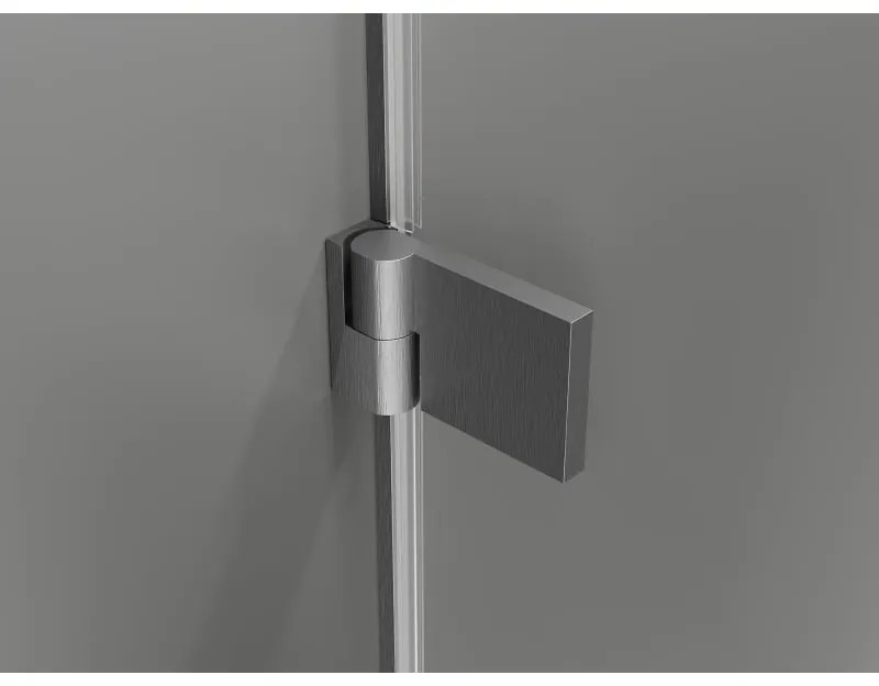 Mexen, Mexen Lunar-B výklopné pravé sprchové dvere 75 cm, priehľadné, pištoľovo šedé kartáčované - 832-075-000-66-00-P