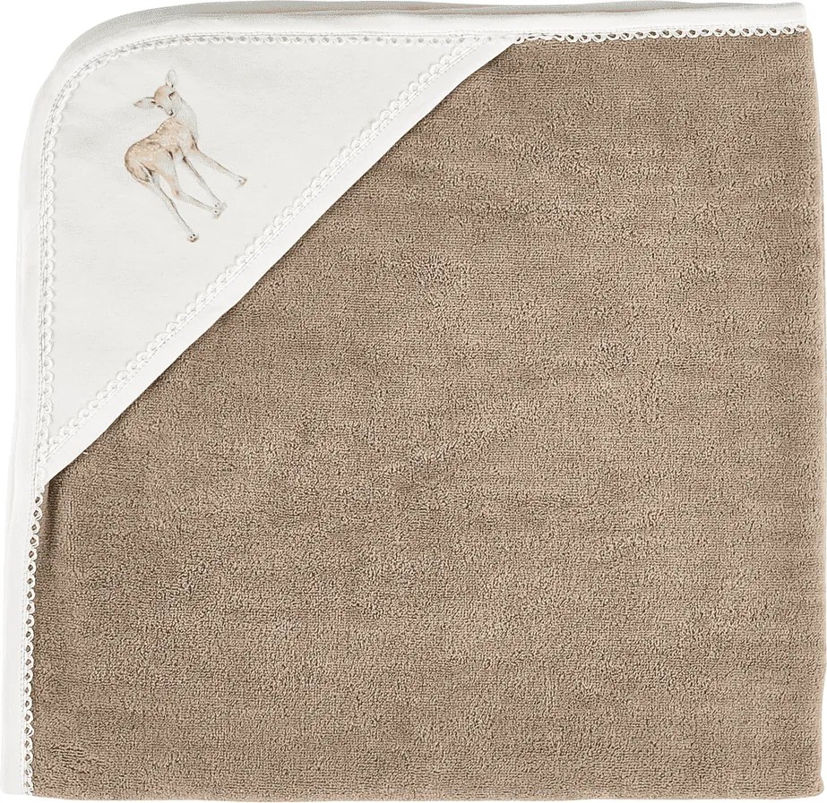 Novorodenecká osuška s kapucňou čokoládová 80x80cm