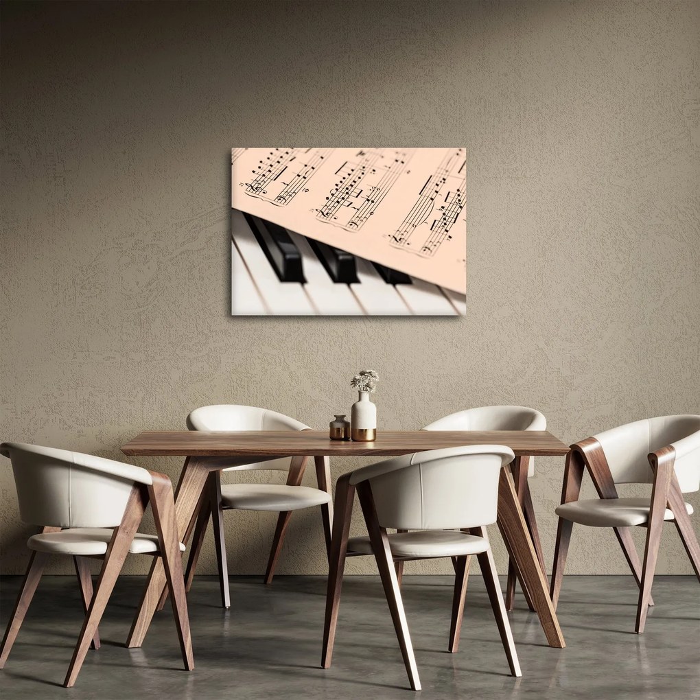 Obraz klavíra s notami (70x50 cm)