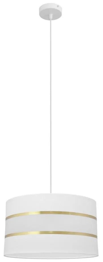 Luster na lanku HELEN 1xE27/15W/230V pr. 35 cm biela/zlatá