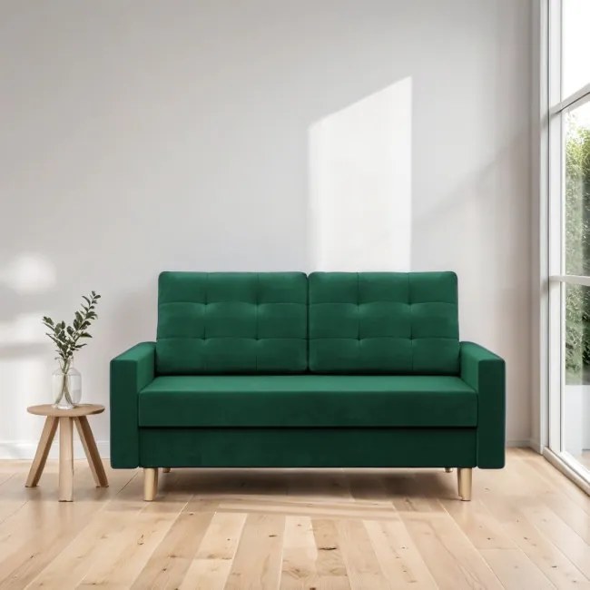 Dvojmiestna pohovka BLANK Elegant rozkladacia, fľaškovo zelená