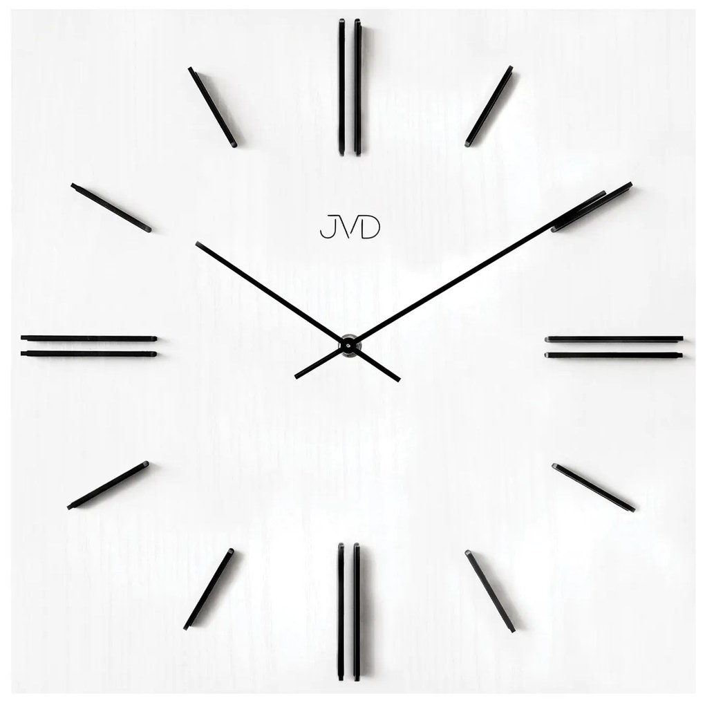 Hranaté nástenné hodiny JVD HC45.3 v minimalistickom štýle – biele, 40 cm