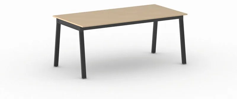 Kancelársky pracovný stôl PRIMO BASIC, čierna podnož, 1800 x 900 mm, dub prírodný