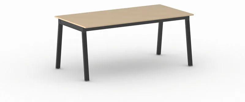Kancelársky pracovný stôl PRIMO BASIC, čierna podnož, 1800 x 900 mm, sivá