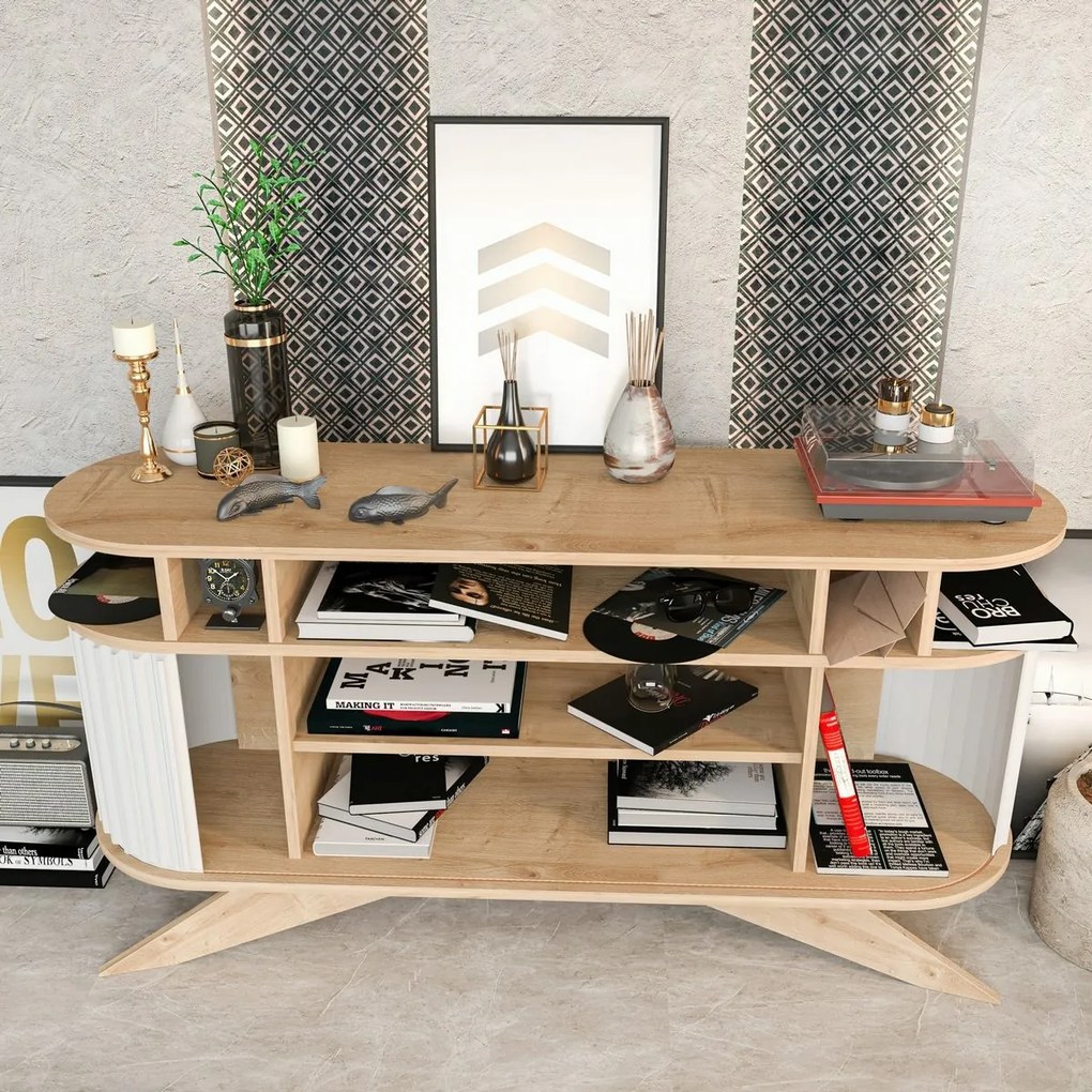 Bočný stolík Stor Oak a White