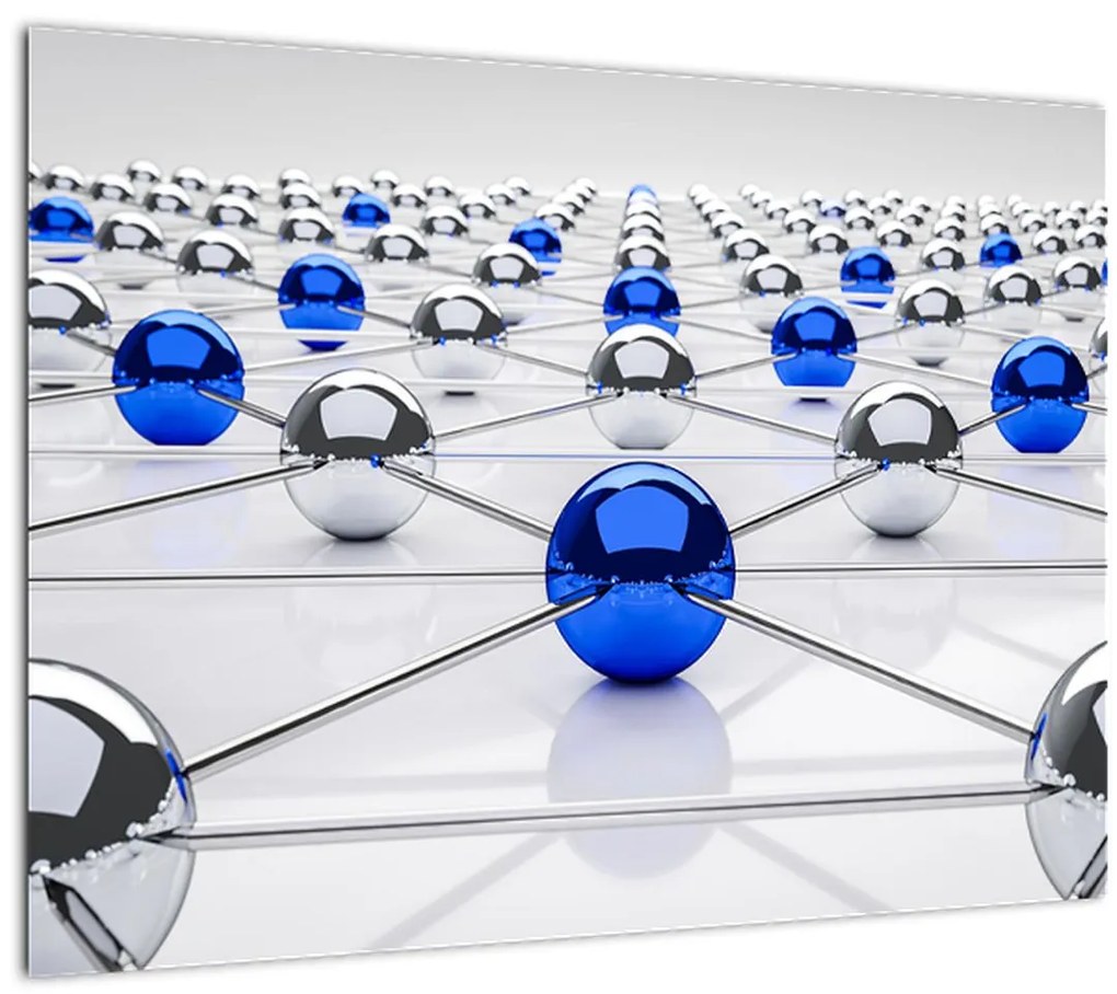 Sklenený obraz pospájaných guľou (70x50 cm)