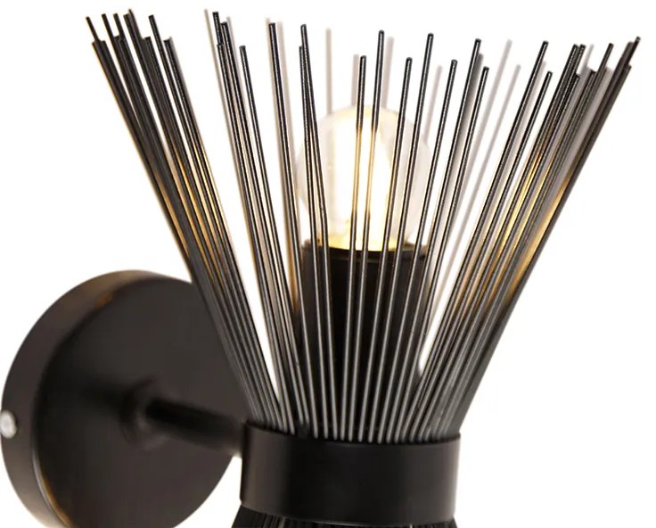 Art Deco nástenná lampa čierna 2-svetlá - Broom