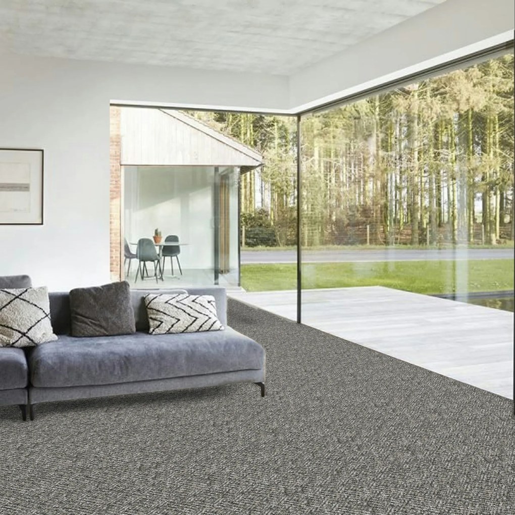 Metrážny koberec Optik 17 šedý, na mieru, šíře 4m,5m, šedá, filc, obývacia izba, Spoltex