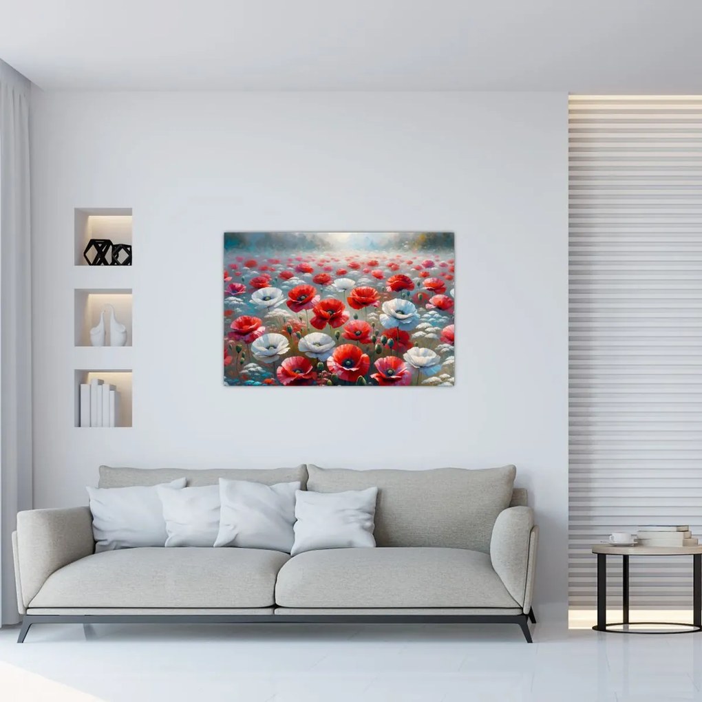Obraz - Pole vlčích makov (90x60 cm)