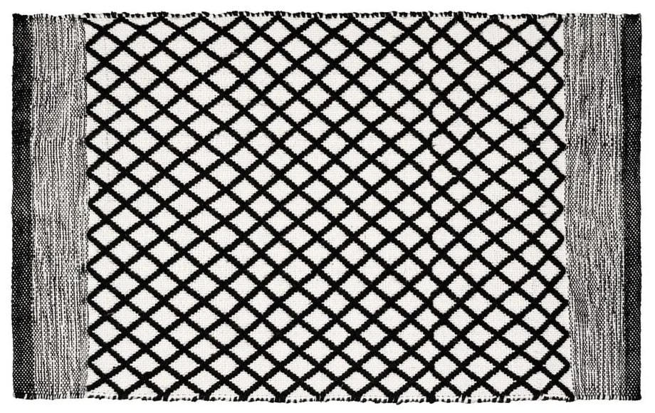 Čiern-obiela kúpeľňová predložka z recyklovaného plastu 50x80 cm Tara – Wenko