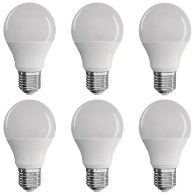 EMOS LED žiarovka E27, A60, 9W, teplá biela, 6ks