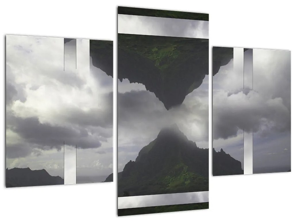 Obraz - Hory na Islande, geometrická koláž (90x60 cm)