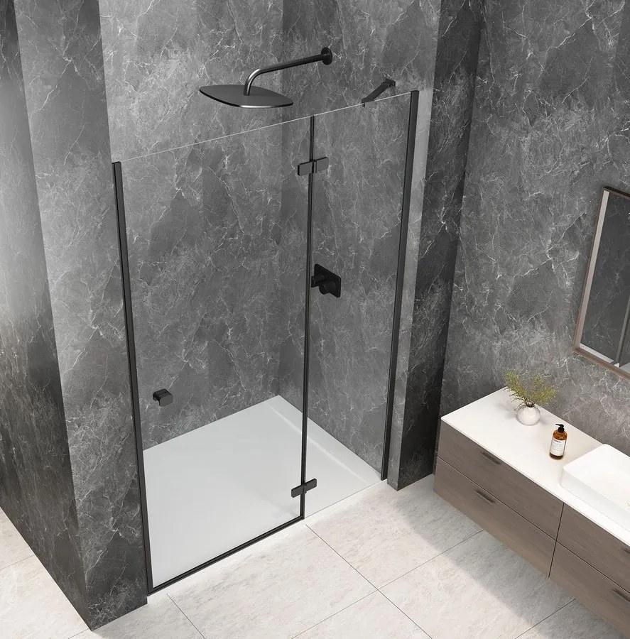 Polysan Polysan, GLOBE BLACK sprchové dvere do niky 800mm, číre sklo, pravé, GB1080RB