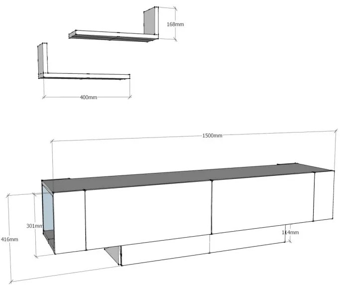 TV stolík MATERA 150 cm biely