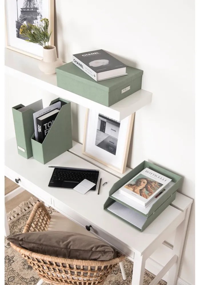 Zelené kartónové organizéry v súprave 5 ks na dokumenty Holger Canvas Paper Laminate – Bigso