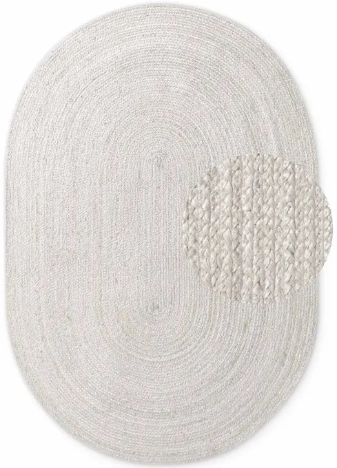 Koberec Hanse Home Jute Braided Rangpur biely ovál