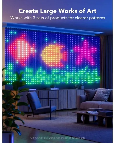 Govee - RGBIC Svetelný záves 520 LED 1,5x2m Wi-Fi IP65