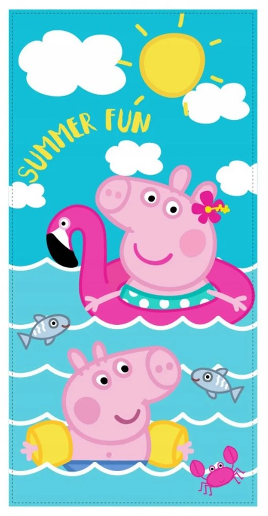 DETSKÝ UTERÁK PEPPA PIG 70X140 CM VZOROVANÁ