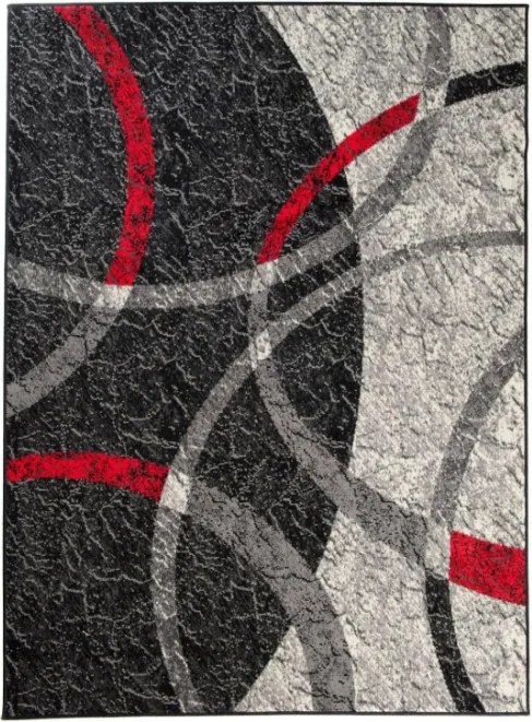 Koberec QMEGA PP CRM T157A čierny / červený