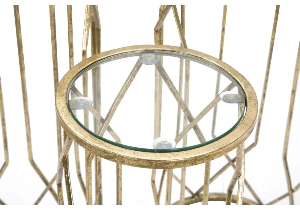 Okrúhle odkladacie stolíky v súprave 3 ks so sklenenou doskou ø 32 cm Tunisi – Mauro Ferretti