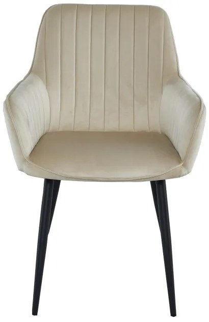 Set dvoch jedálenských stoličiek SOLDEN zamatové béžové (čierne nohy)