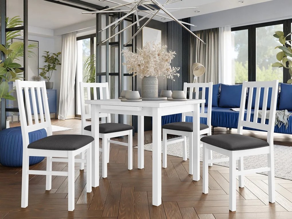 Rozkladací stôl so 4 stoličkami AL09, Morenie: Orech - L, Poťahové látky: 25x - Paros 2