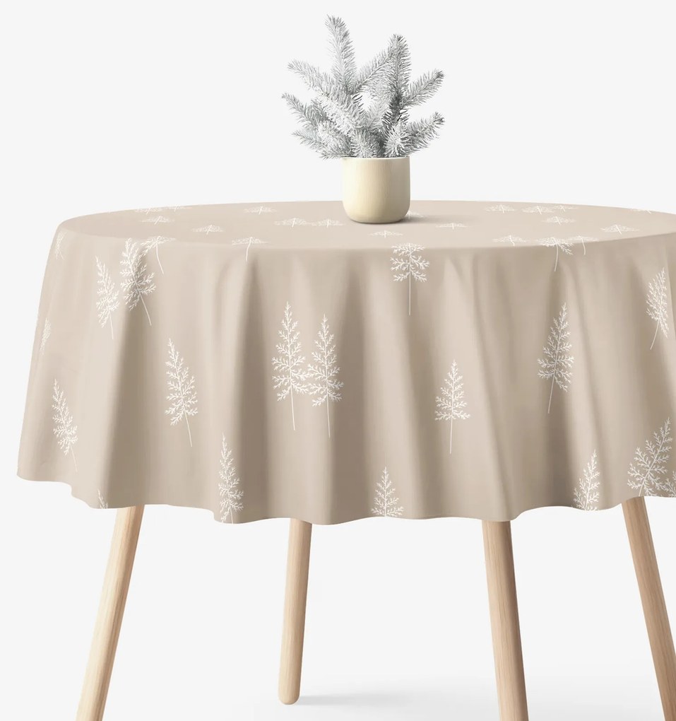 Goldea okrúhly obrus z pevnej bavlny - severské stromčeky Ø 150 cm