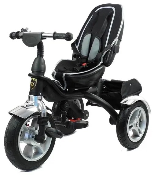 LEAN TOYS Detská Trojkolka PRO500 Strieborná čierny rám 2023
