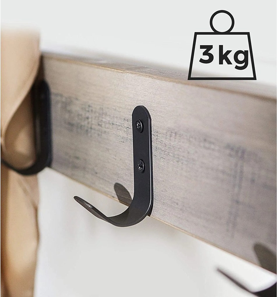 Vešiakový stojan na kabáty s lavicou na topánky, predsieňová stena, greige