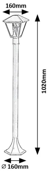 Rabalux 7150 - Vonkajšia lampa PARAVENTO 1xE27/40W/230V IP44