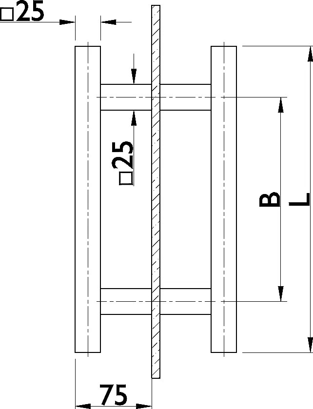 VÝPREDAJ DVERNÉ MADLO - kus (čierne) - dĺžka 60 cm, Twin CM (čierny mat)