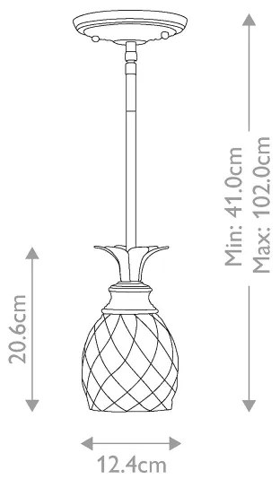 Hinkley HK-PLANTATION-MP-BB - Luster na tyči PLANTATION 1xE27/60W/230V zlatá