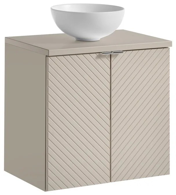 Závesná skrinka Viva Cashmere Domi II s doskou a umývadlom 60 cm kašmírová