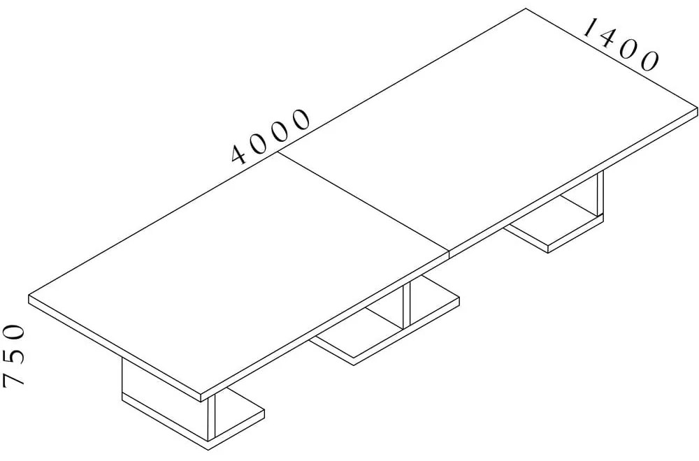 Konferenčný stôl Lineart 400 x 140 cm, brest tmavý