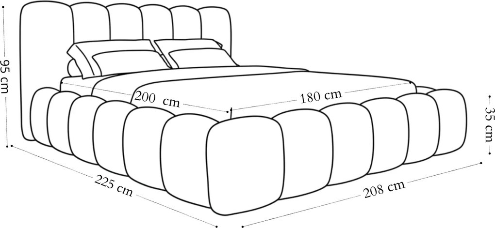 ČALÚNENÁ POSTEĽ ADRIANO 180x200 QUELLE 01 BIELA