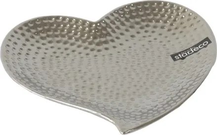 Dekoračná misa Srdce 20 cm, strieborná tepaná%