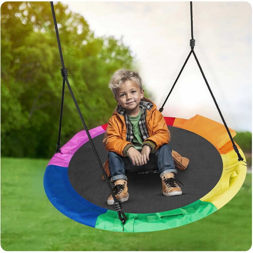 Neo-Sport Swingo XXL pestrofarebná hojdačka bocianie hniezdo 110 cm