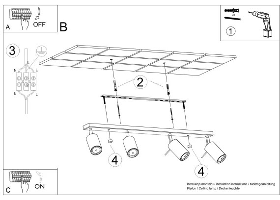 Sollux SL.1504 - Bodové svietidlo RING 4xGU10/10W/230V zelená