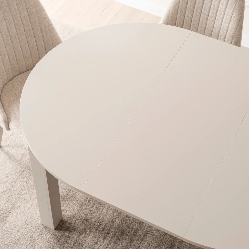 Vintino Jedálenský okrúhly stôl AMFORA kašmír 102–142 cm