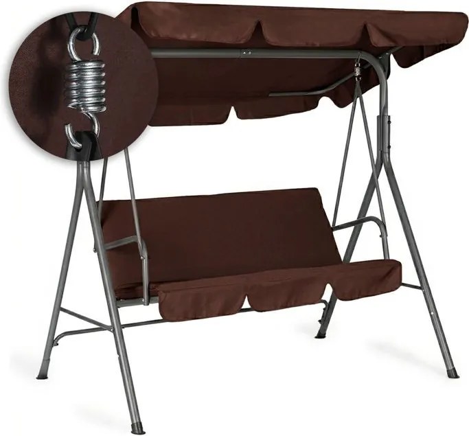 Záhradná hojdačka pre 3 osoby s nastaviteľnou strieškou