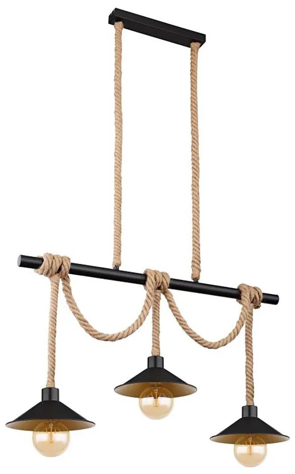 Globo 15690-3H - Závesné svietidlo na lanku DIANA 3xE27/60W/230V čierne