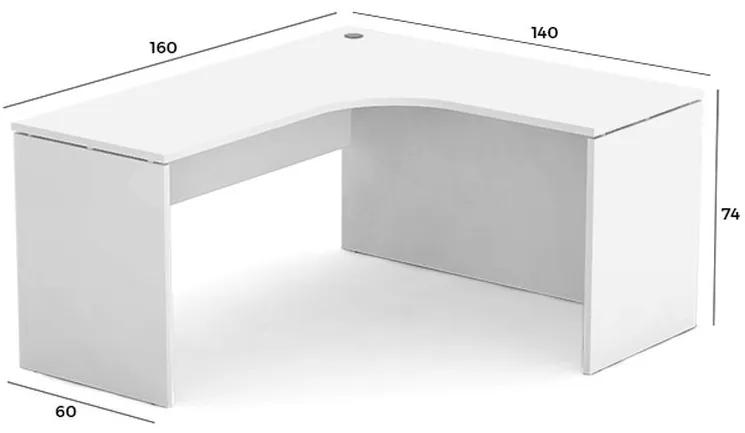 Drevona, REA PC stôl, RP-SRD-1600, PRAVÝ , orech rockpile