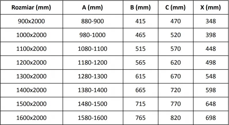 Mexen Velar, posuvné sprchové dvere do otvoru 160 cm, 8mm sklo námraza, chrómová, 871-160-000-31-01